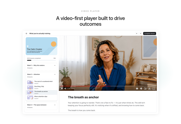 Video Player section from Circle