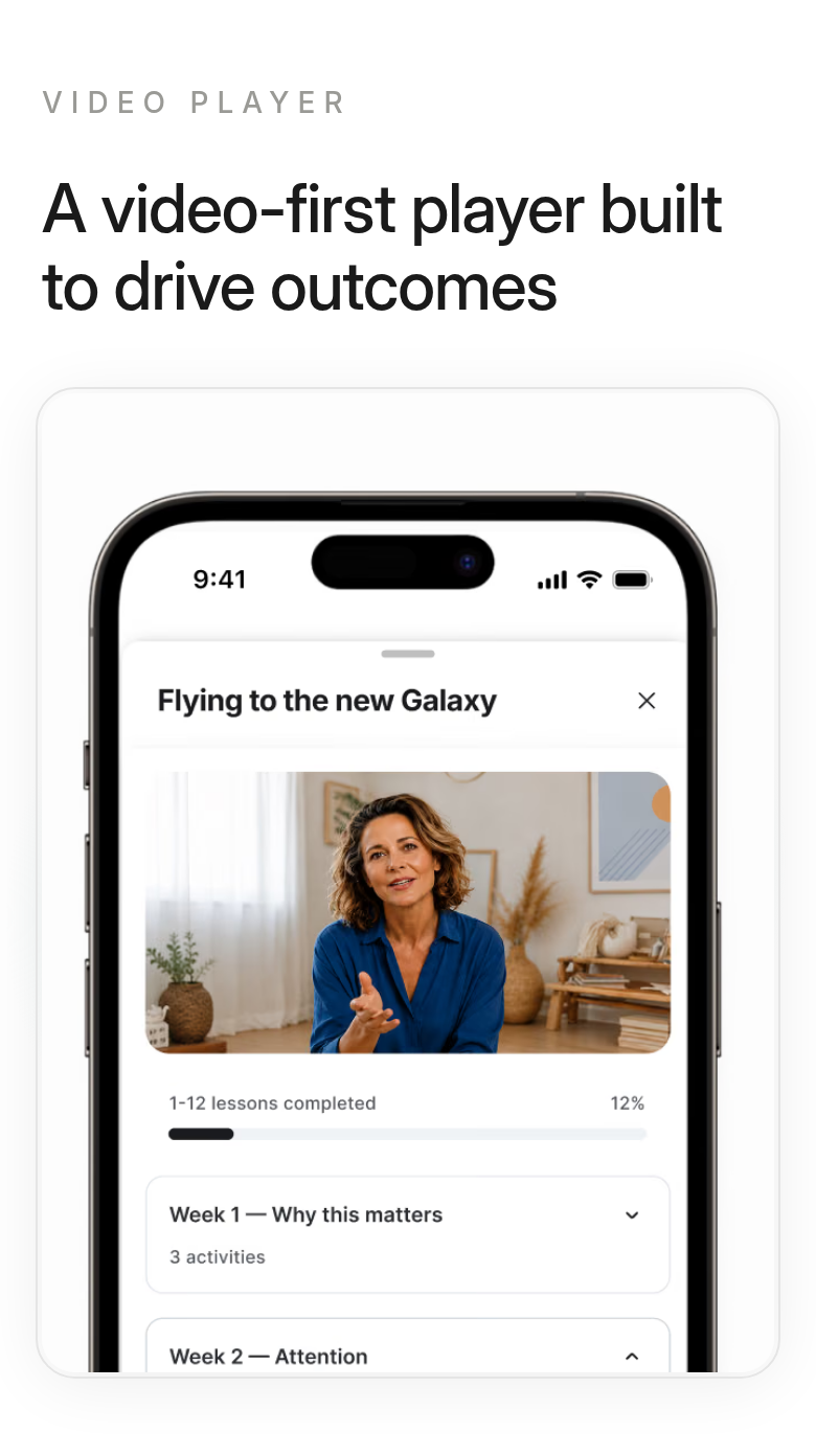Video Player section from Circle, on a phone