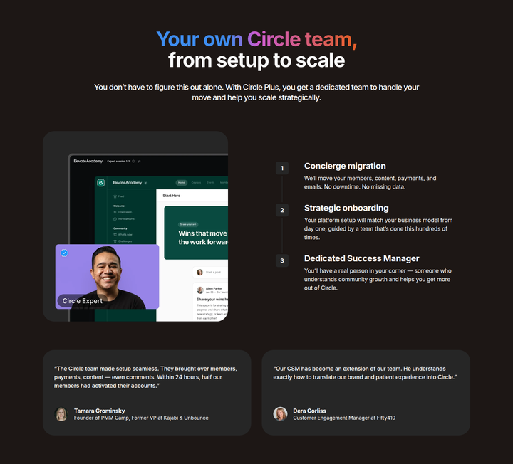 Your Own Circle Team section from Circle