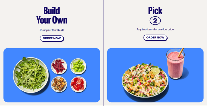Build Your Own section from Just Salad