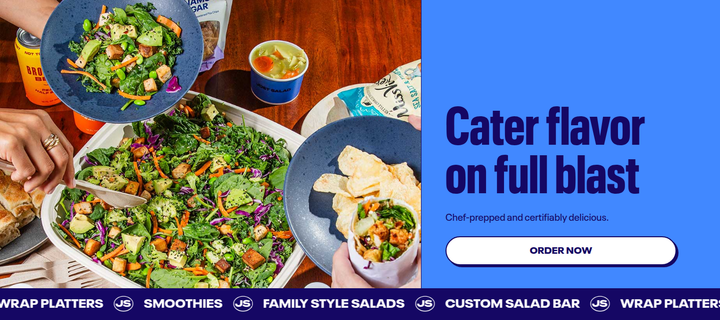 Cater Flavor on Full Blast section from Just Salad
