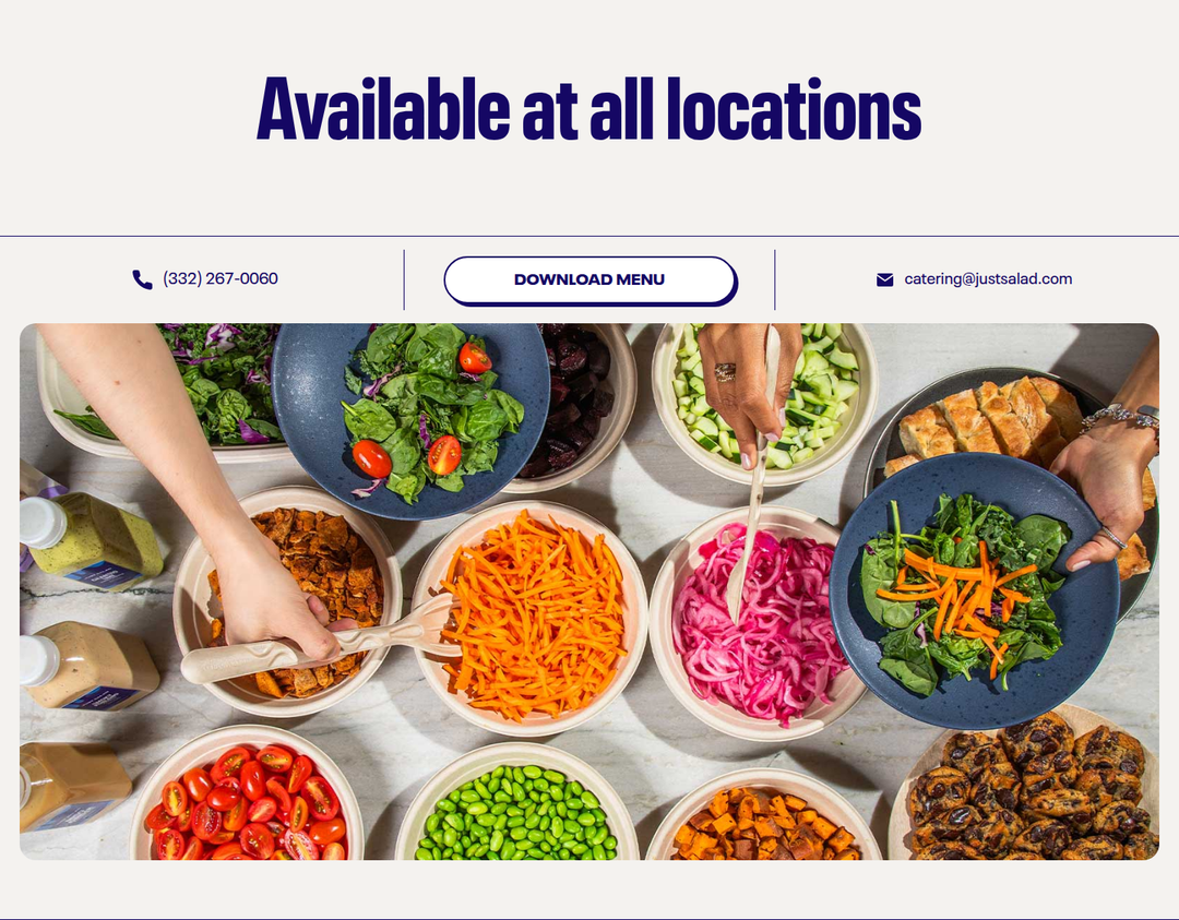 Available at All Locations section from Just Salad