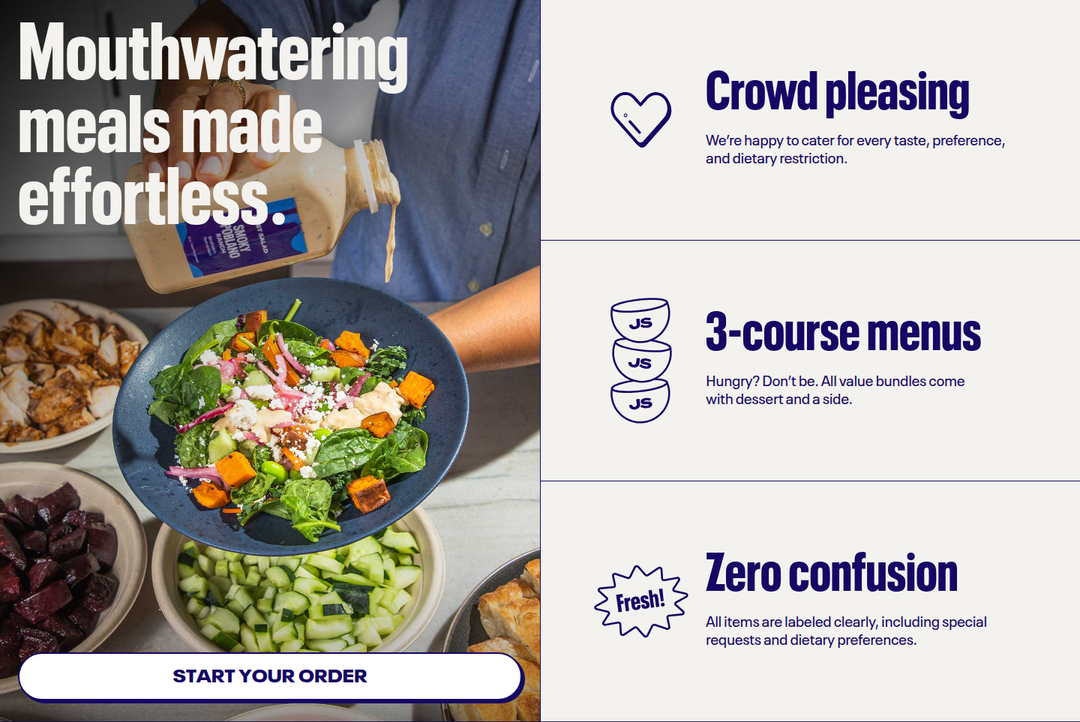 Mouthwatering Meals Made Effortless section from Just Salad