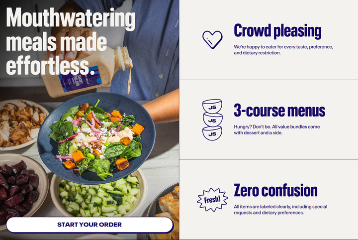 Mouthwatering Meals Made Effortless section from Just Salad