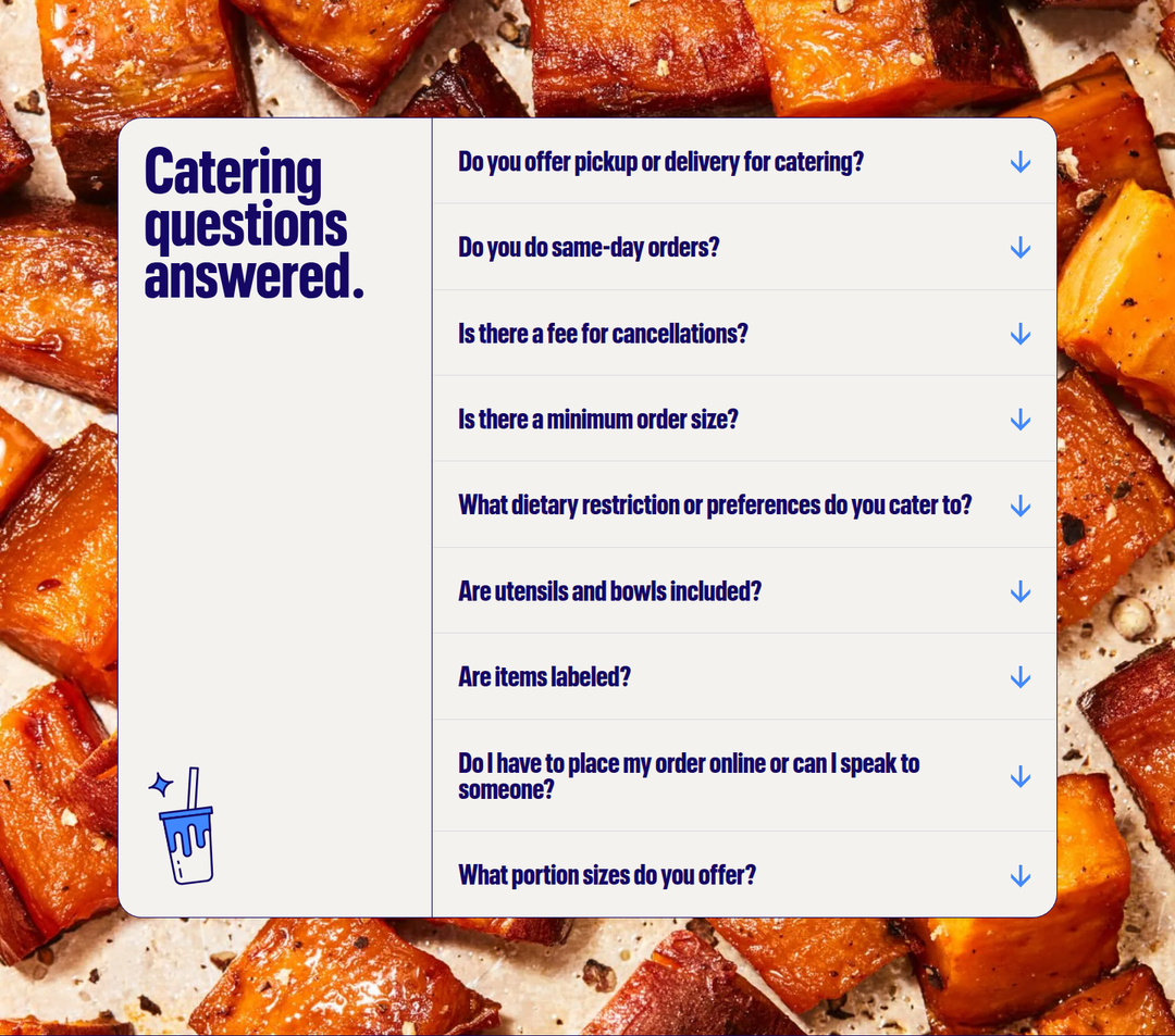 Catering Questions Answered section from Just Salad