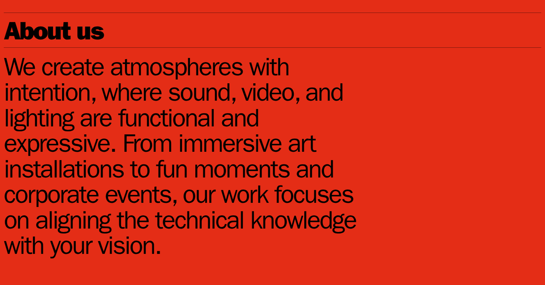 About Us section from Orbit Audiovisuals