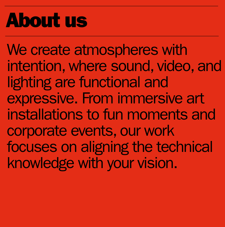 About Us section from Orbit Audiovisuals, on a phone