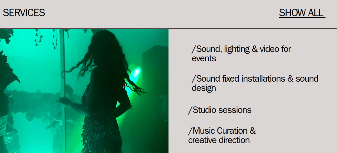 Services section from Orbit Audiovisuals