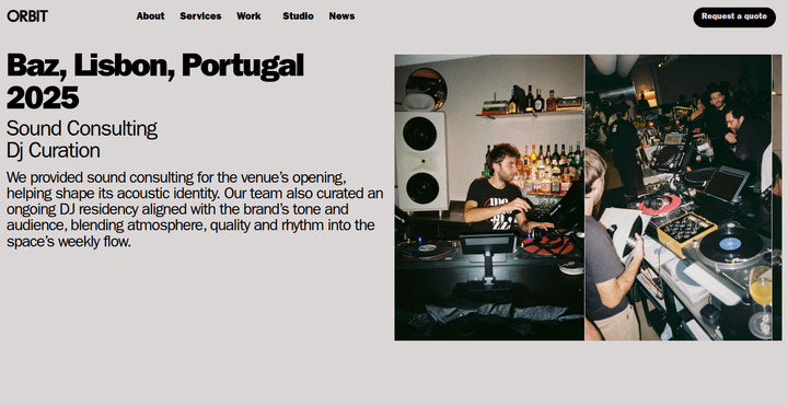 Baz, Lisbon, Portugal 2025 section from Orbit Audiovisuals