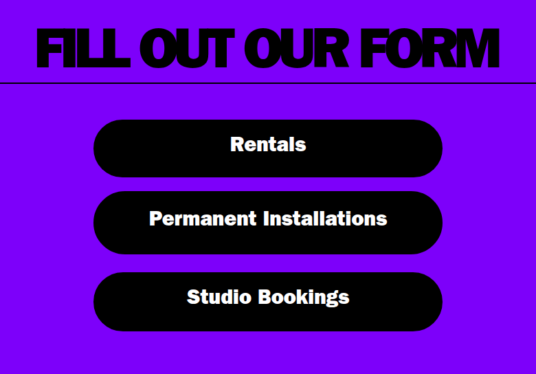 Fill Out Our Form section from Orbit Audiovisuals, on a phone