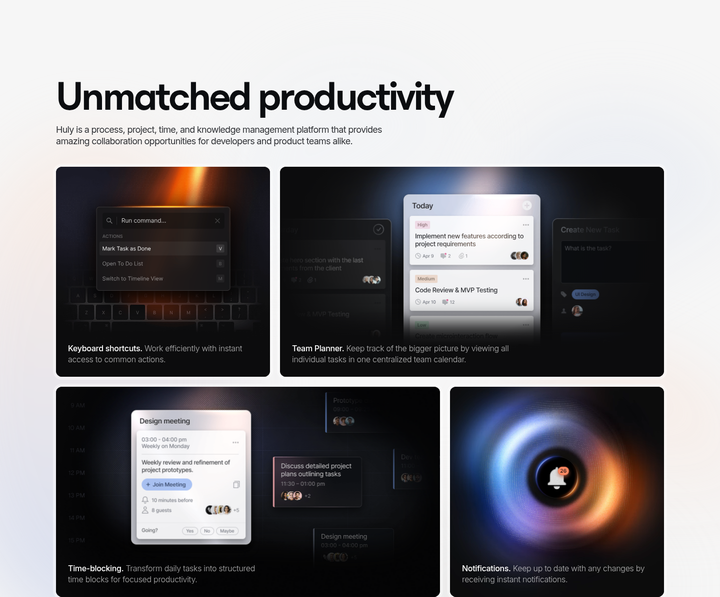 Unmatched Productivity section from Huly