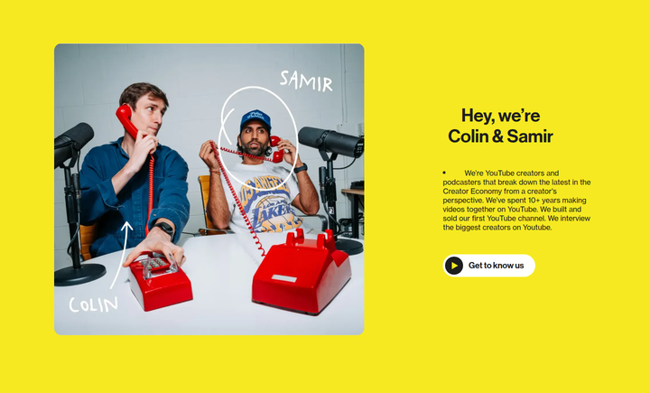 Hey, We're Colin & Samir section from Colin & Samir