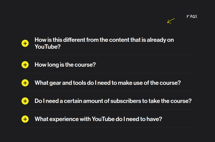 Creator Startup FAQs section from Colin & Samir