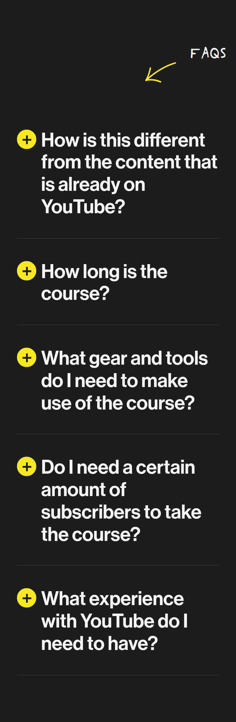 Creator Startup FAQs section from Colin & Samir, on a phone