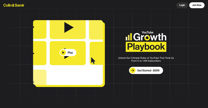 YouTube Growth Playbook section from Colin & Samir