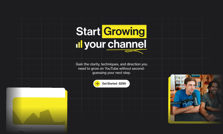 Start Growing Your Channel section from Colin & Samir