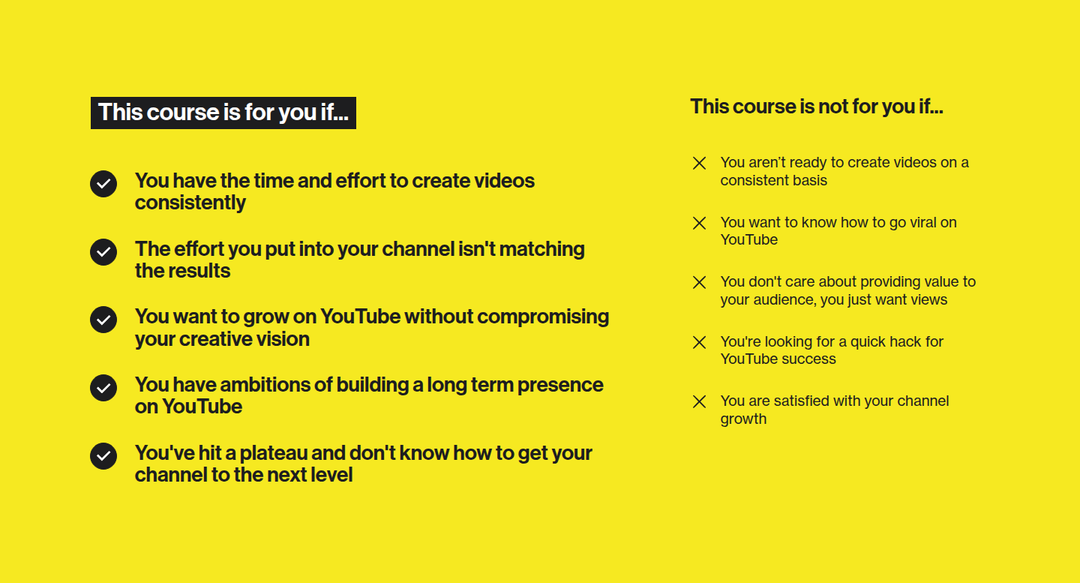 This Course Is for You If section from Colin & Samir