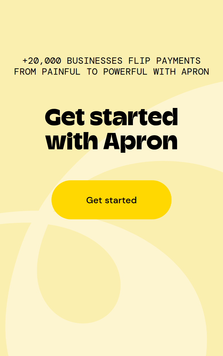 Get Started with Apron section from Apron, on a phone