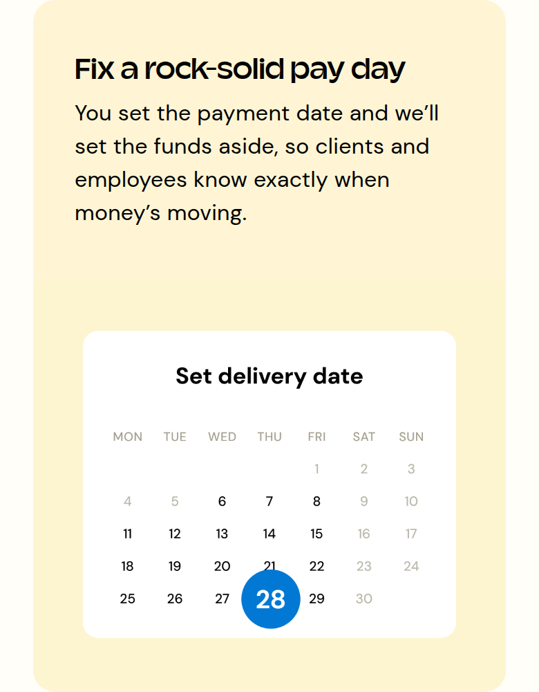 Fix a Rock Solid Pay Day section from Apron, on a phone