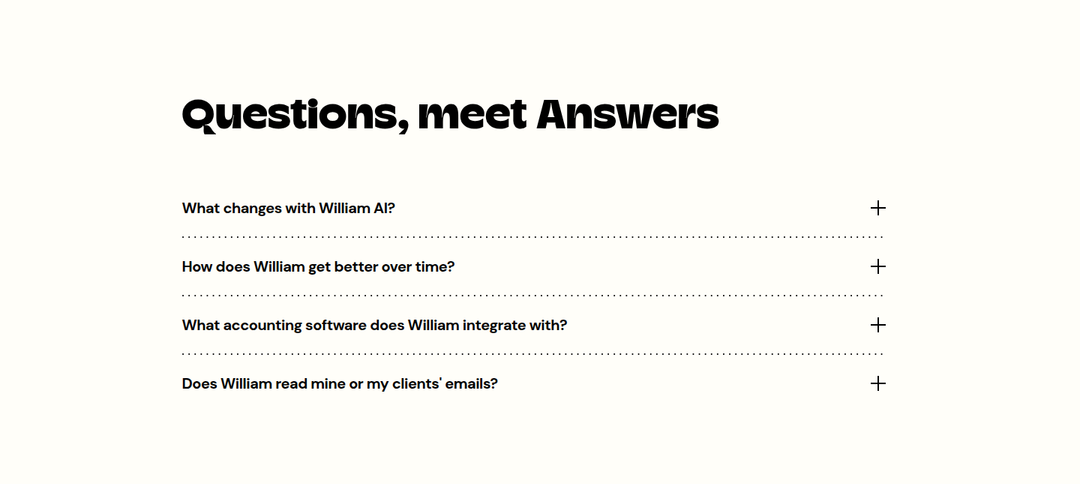Questions, Meet Answers section from Apron