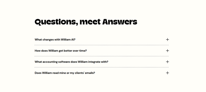 Questions, Meet Answers section from Apron