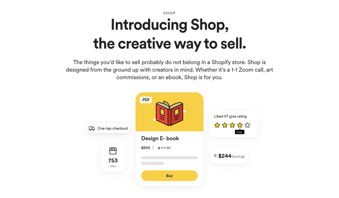 Introducing Shop section from Buy Me a Coffee
