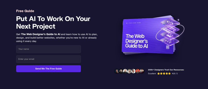 Free Guide Opt-In section from Flux Academy