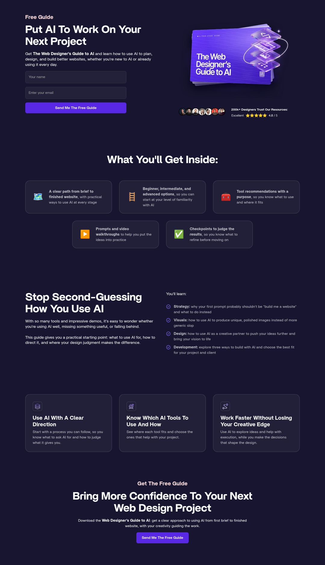 Free AI Guide page of Flux Academy