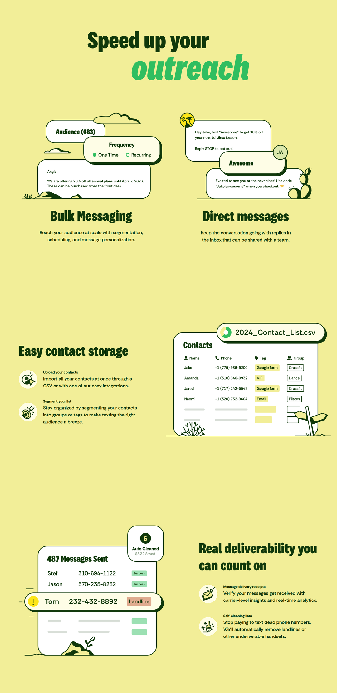 Speed Up Your Outreach section from Textla