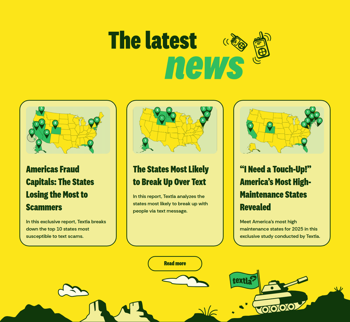 The Latest News section from Textla
