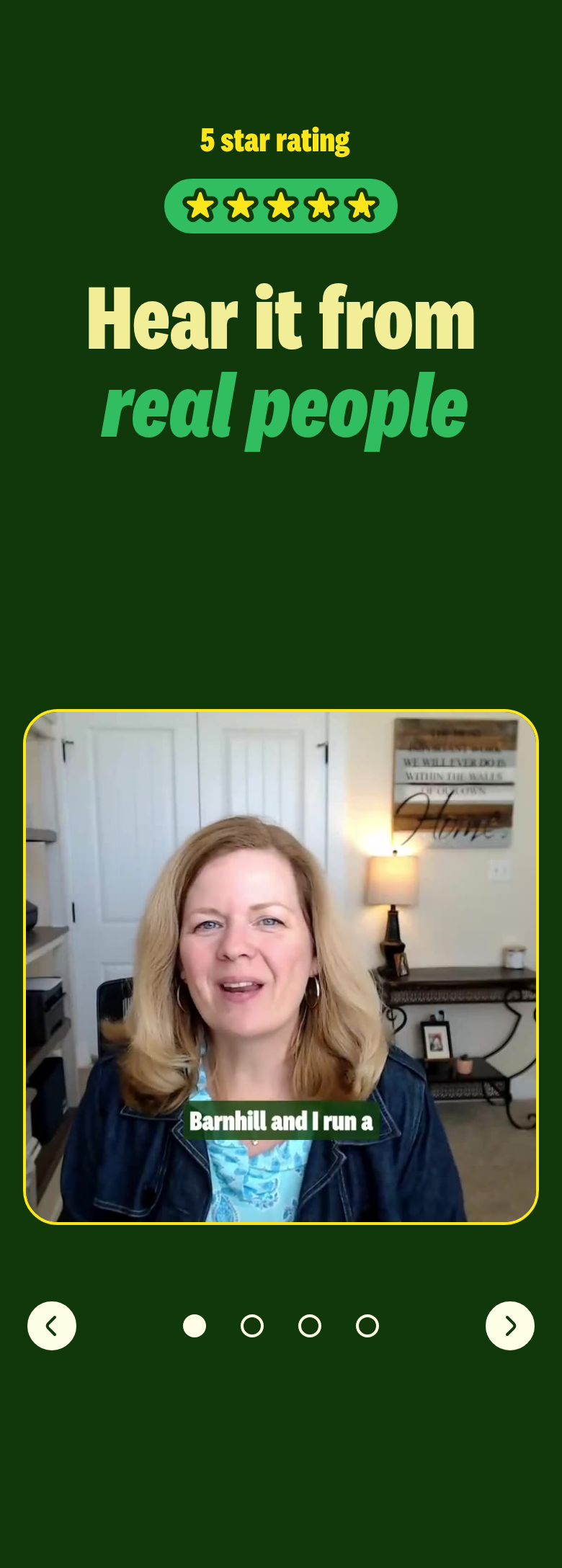 Hear It from Real People section from Textla, on a phone
