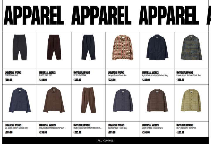Apparel section from Shoez Gallery