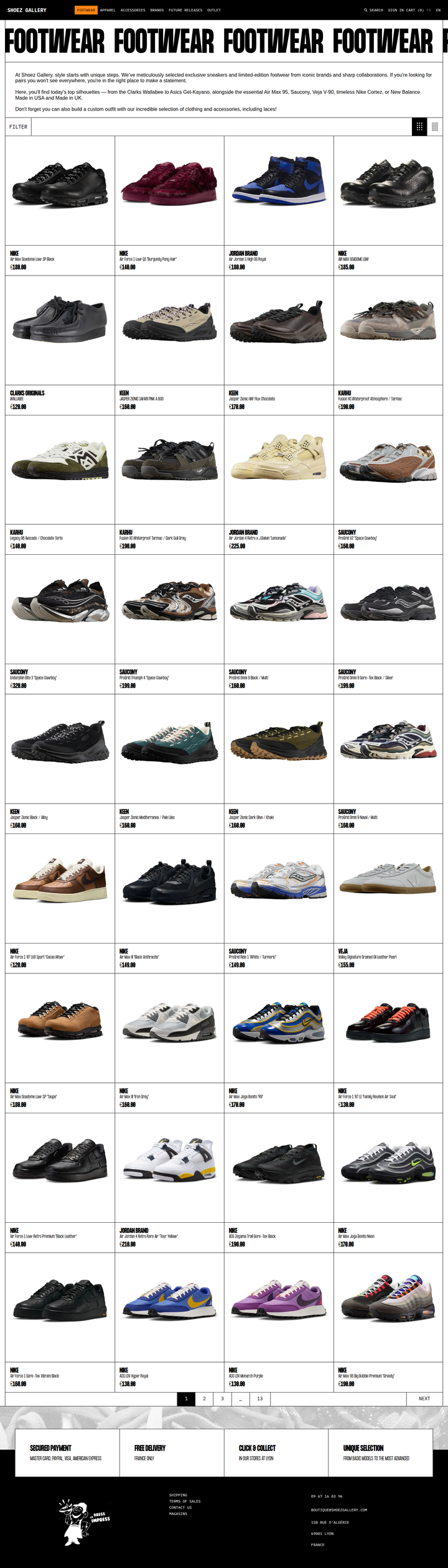 Footwear page from Shoez Gallery