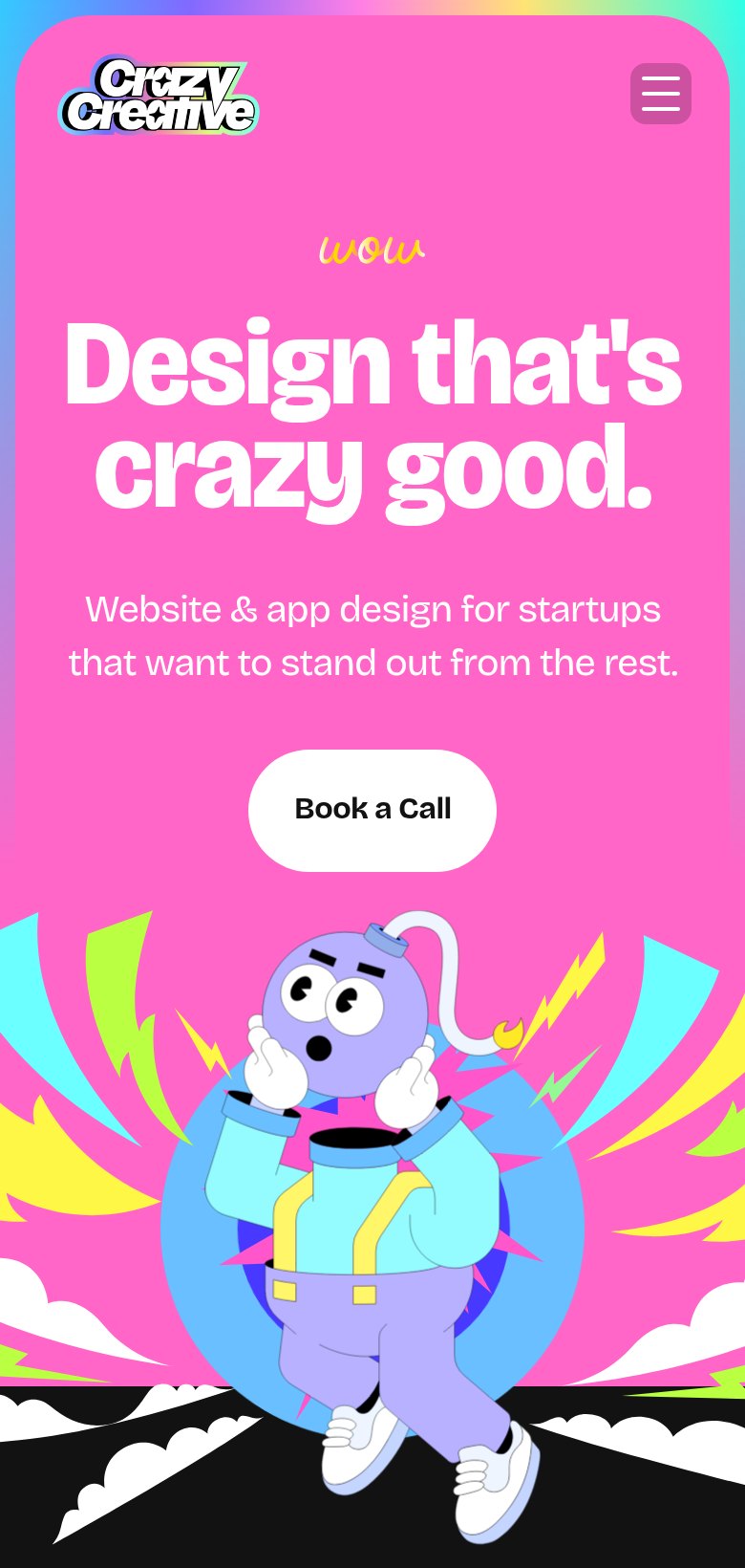Design That's Crazy Good section from Crazy Creative, on a phone