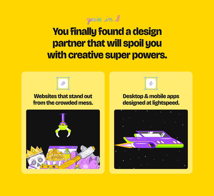 You Finally Found a Design Partner section from Crazy Creative