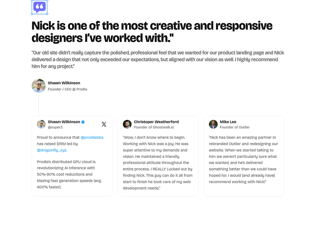 One of the Most Creative Designers section from Crazy Creative