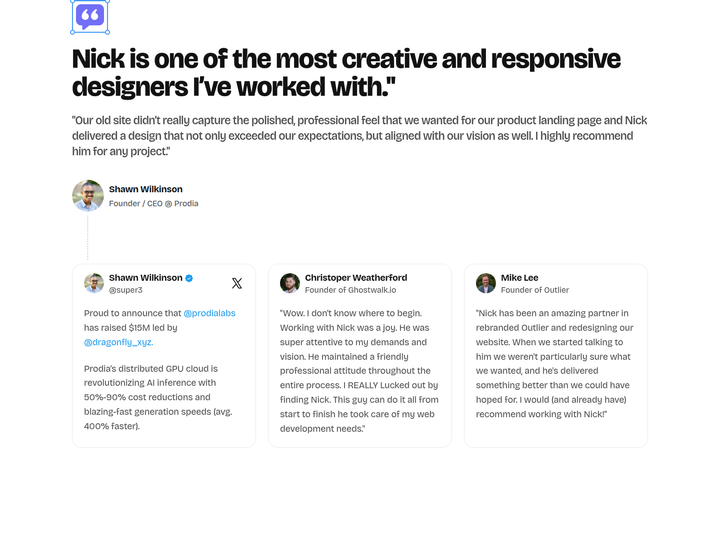 One of the Most Creative Designers section from Crazy Creative