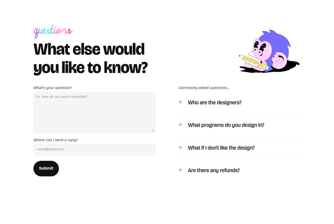 What Else Would You Like to Know section from Crazy Creative