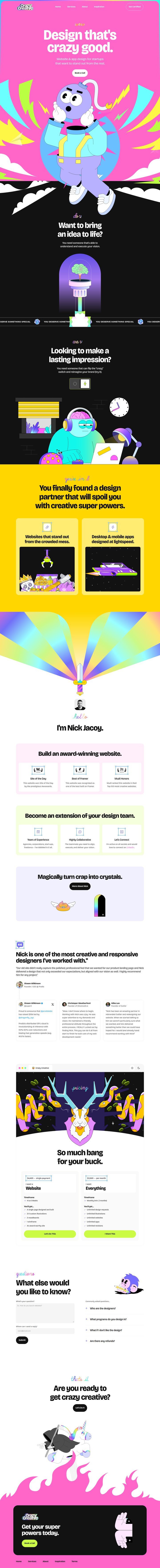 Home page from Crazy Creative