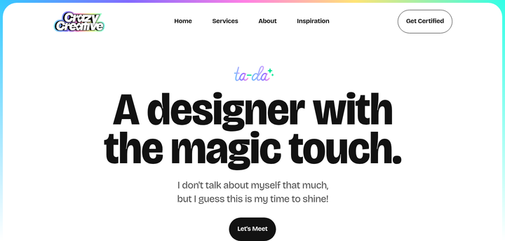A Designer With the Magic Touch section from Crazy Creative