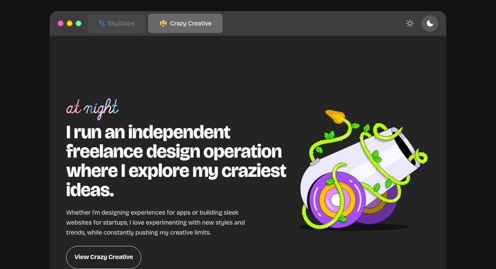 I Run an Independent Design Operation section from Crazy Creative