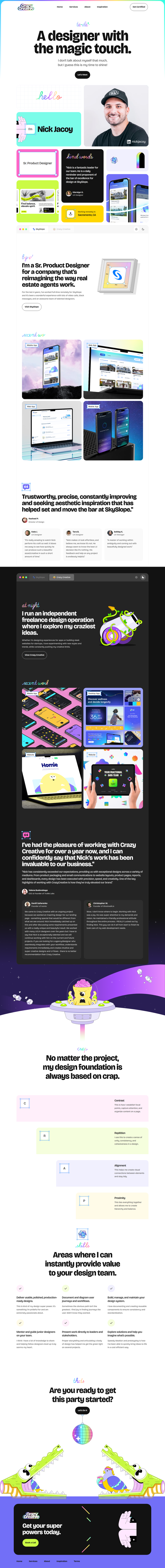 About page from Crazy Creative