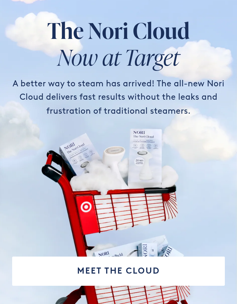 The Nori Cloud, Now at Target section from Nori, on a phone