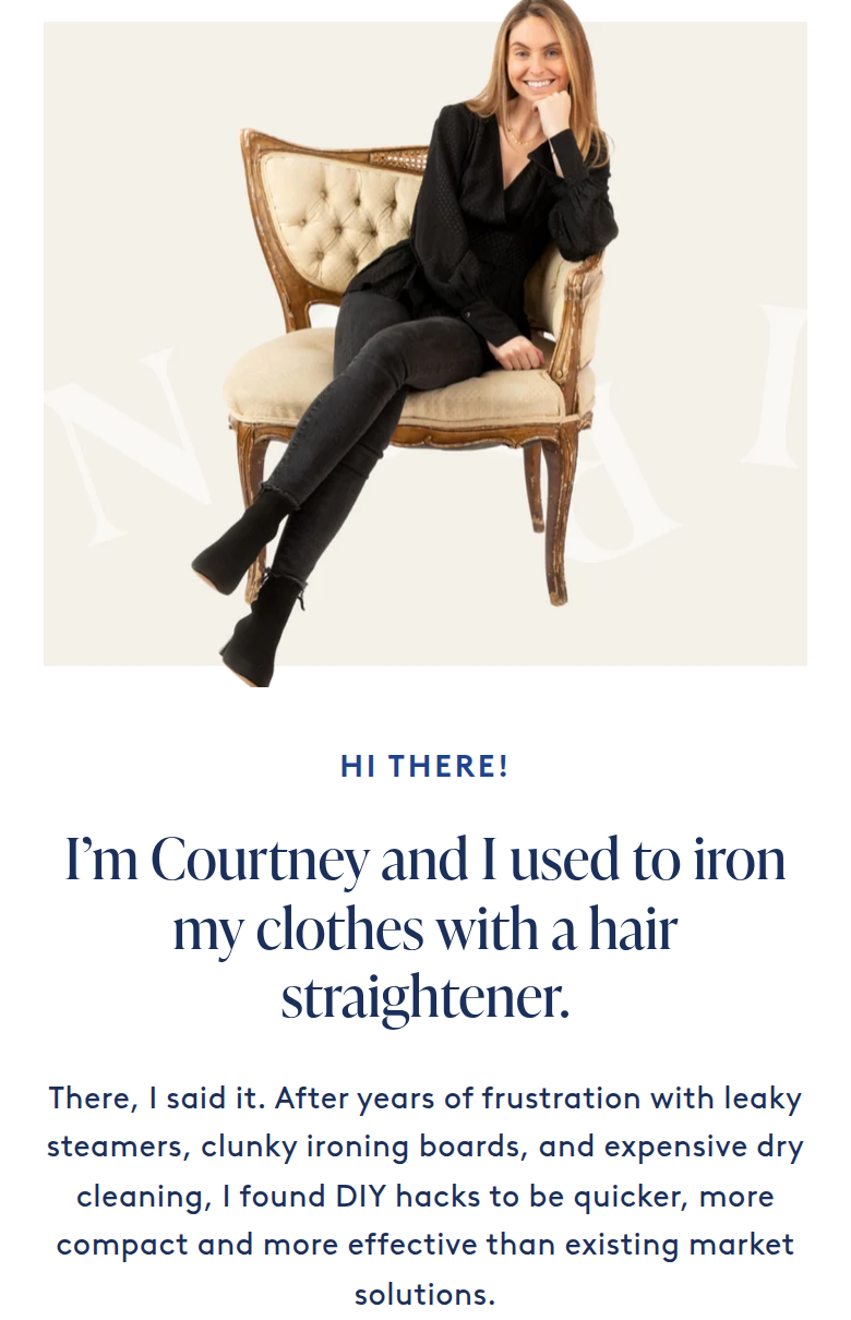I Used to Iron My Clothes With a Hair Straightener section from Nori, on a phone