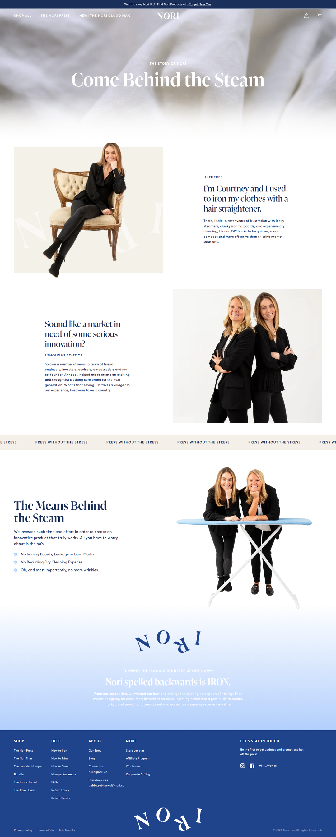 Our Story page of Nori