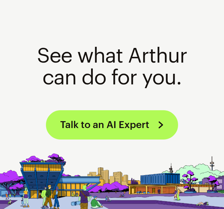 CTA section from Arthur AI, on a phone