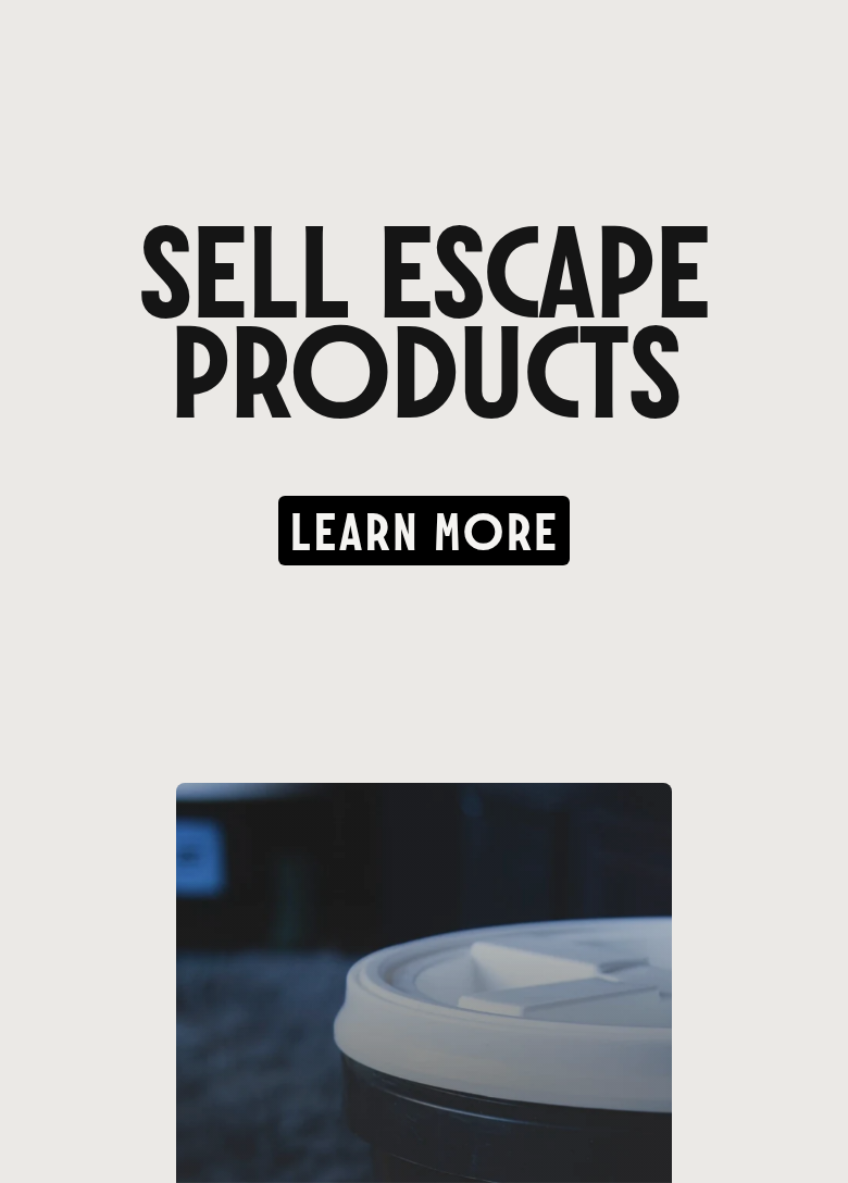Sell Escape Products section from Escape Coffee, on a phone