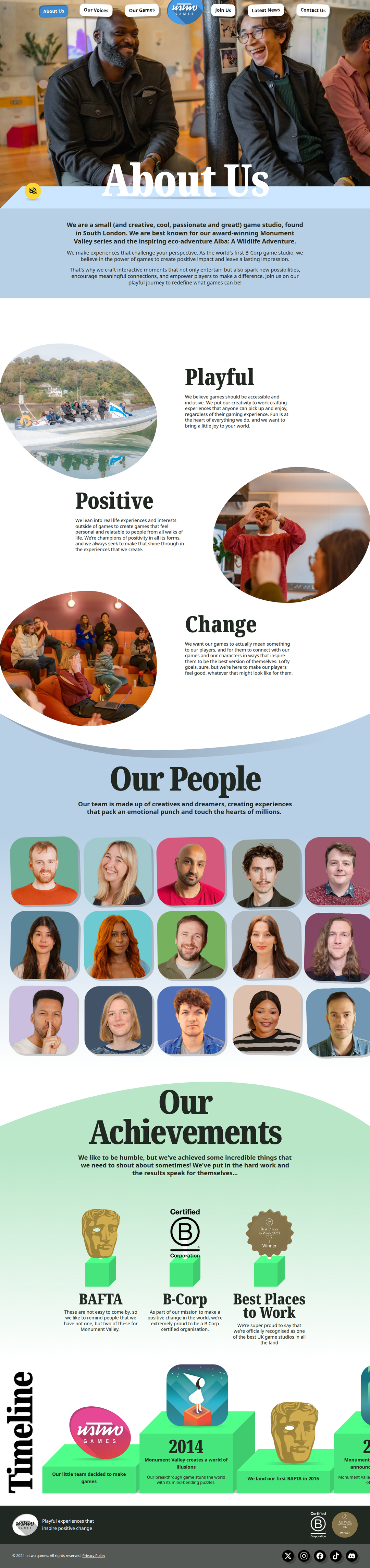 About Us page of ustwo games