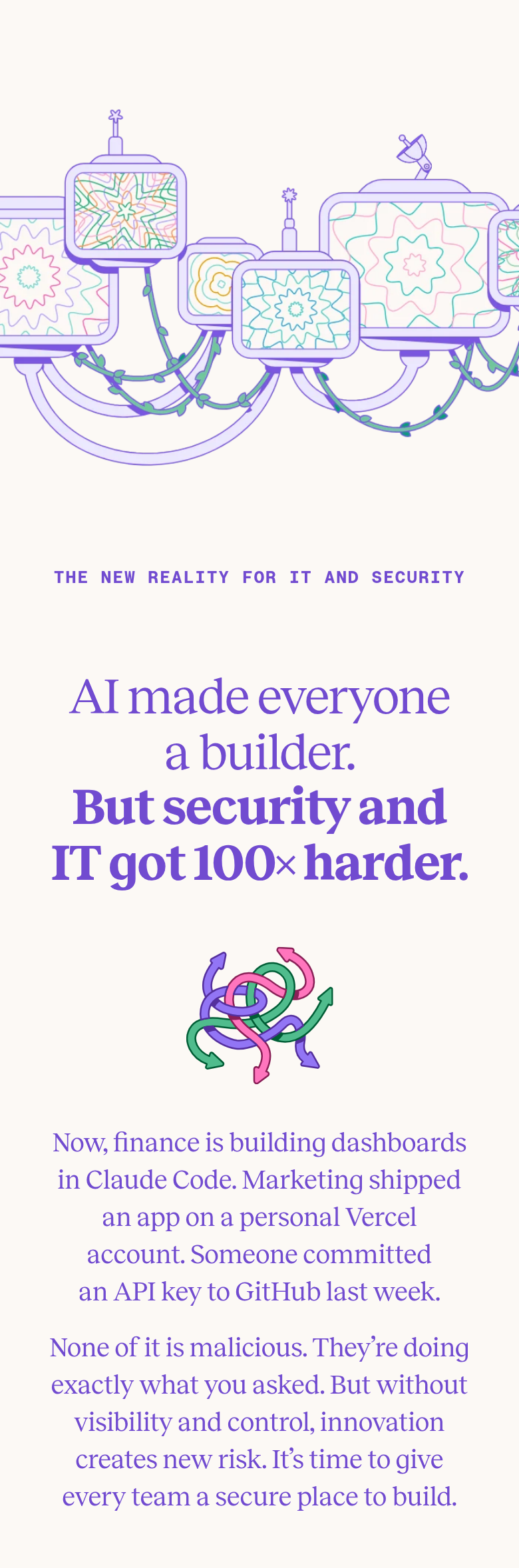 AI Made Everyone a Builder section from Tines, on a phone
