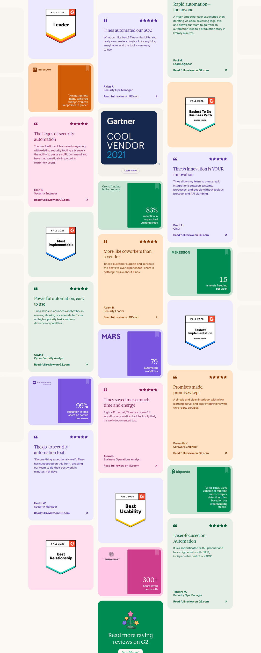 The Legos of Security Automation section from Tines